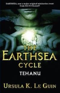 cover image of Tehanu by Ursula K. Le Guin, which includes a mythological creature
