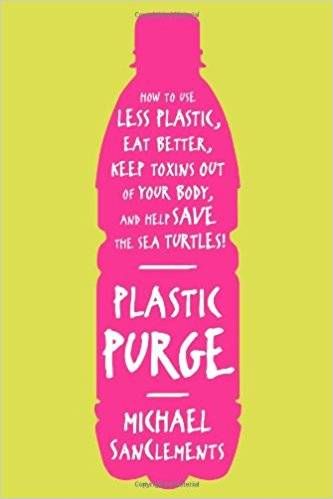 Couverture de livre de purge en plastique, une illustration d'une bouteille d'eau rose vif