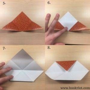 tutorial how to make a corner origami bookmark
