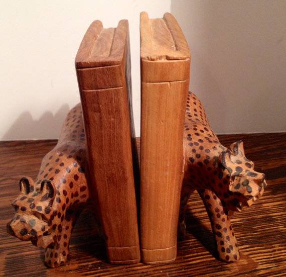 antique brass animal bookends