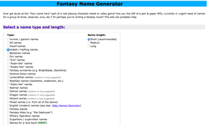 Cool Fantasy Name Generator