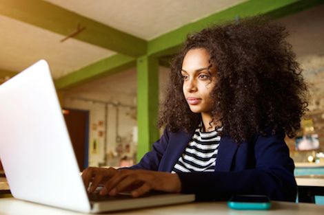 african american woman computer