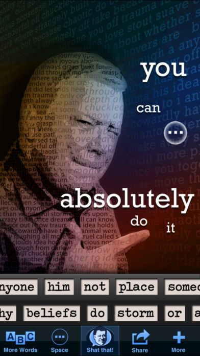 William Shatner poetry app screenshot