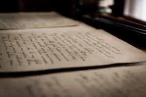 Letter with old-fashioned calligraphy