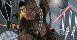 Star Wars: Chewbacca Art from A Beginner's Guide to Star Wars Comics | bookriot.com