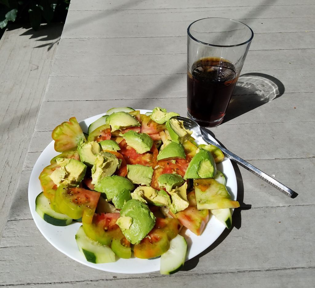Avocado Salad with Heirloom Tomatoes and Cucumber from Salt, Fat, Acid, Heat by Samin Nosrat
