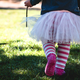 toddler in a tutu springtime