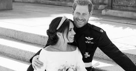 photo of prince harry and meghan markle at their wedding
