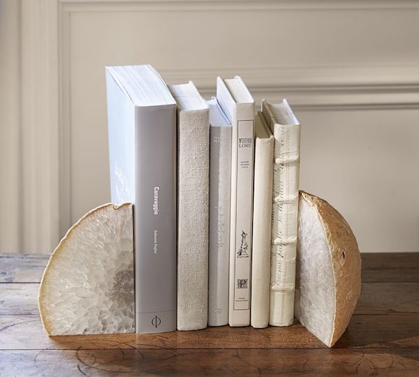 agate crystal bookends
