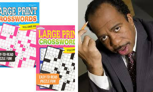 Crossword puzzle books and Stanley from The Office