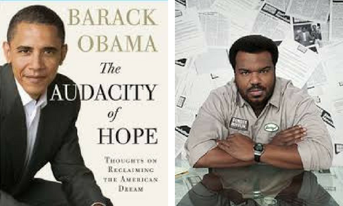 The Audacity of Hope book cover and Daryl from The Office 