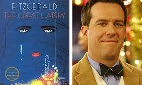 The Great Gatsby book cover and Andy from The Office