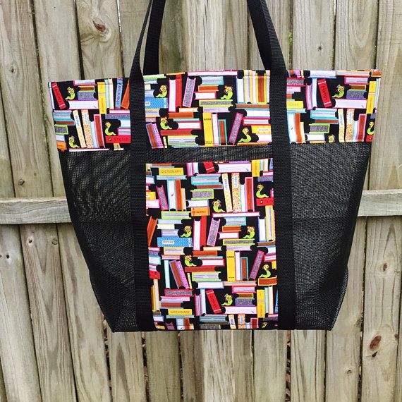 Book worm tote bag