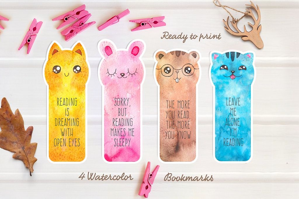 Handmade Watercolor Bookmarks To Buy To Make And To Print