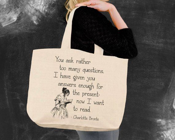 Charlotte Bronte Book Tote Bag