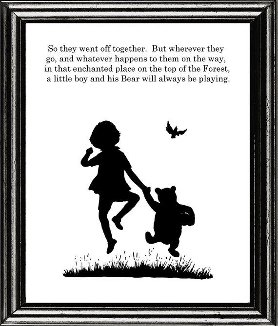 Winnie the Pooh and Christopher Robin quote and print