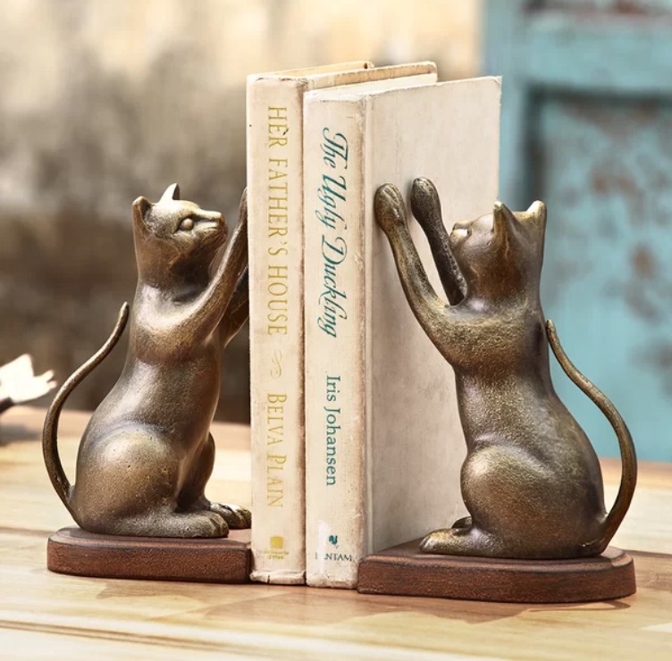 cat bookends paint your own