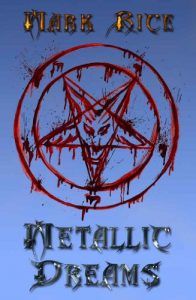 metallic dreams cover (blue background with bleeding pentagram with goat head in the middle)