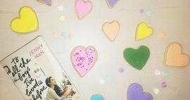 TO ALL THE BOYS I'VE LOVED BEFORE book and heart-shaped sugar cookies