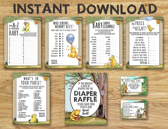 Winnie The Pooh Baby Shower Free Printables