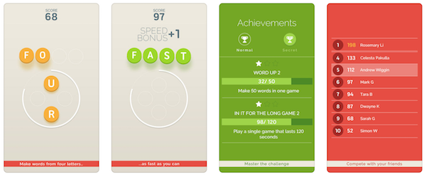 Four Letters game app screenshot
