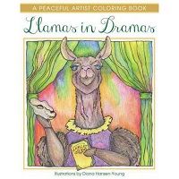 llamas in dramas colouring book cover