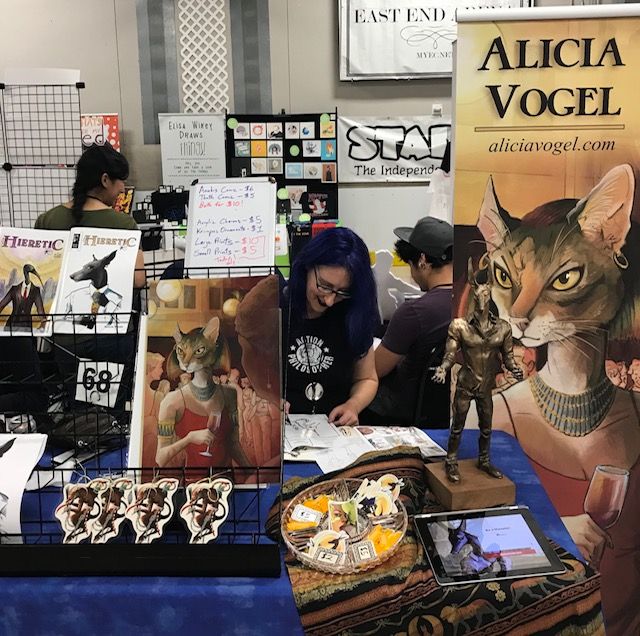 Alicia Vogel signs her comics at STAPLE! 2018