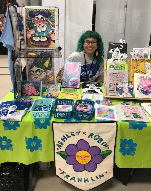 Ashley Robin Franklin displays her comics and art at STAPLE! 2018 