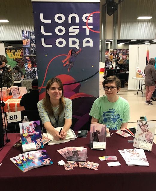 Lora Merriman displays her comics at STAPLE! 2018