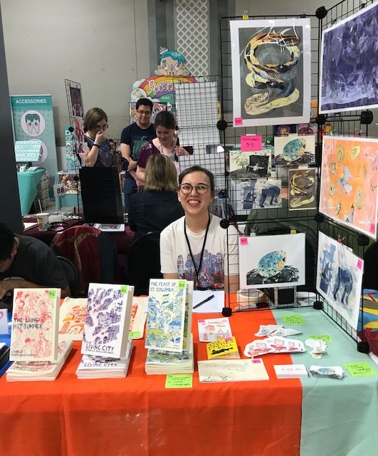 Priscilla Boatwright displays her comics and art at STAPLE! 2018