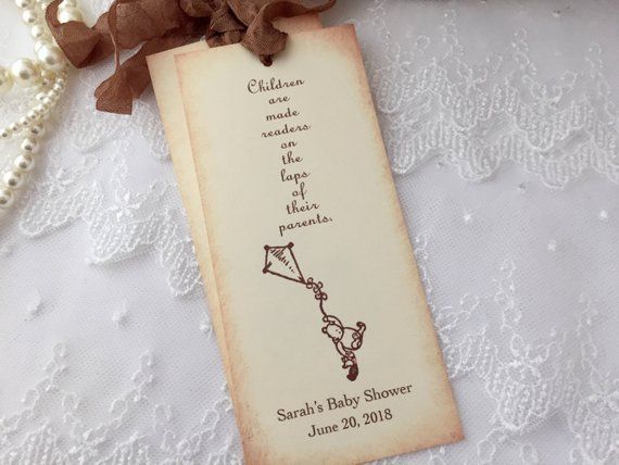 Winnie the Pooh baby shower bookmark favors