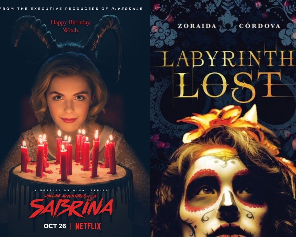 The Chilling Adventures of Sabrina poster and Labyrinth Lost cover