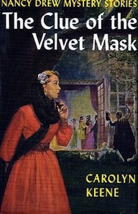 Cover of the Nancy Drew book The Clue of the Velvet Mask by Carolyn Keene