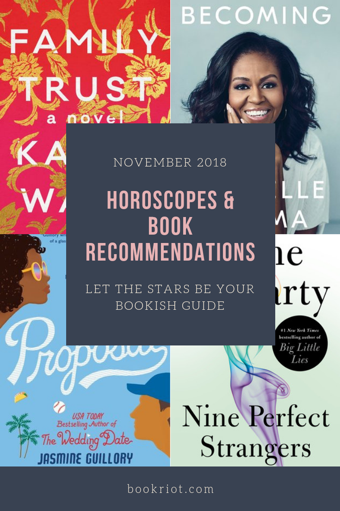 November 2018 Horoscopes and Book Recommendations graphic