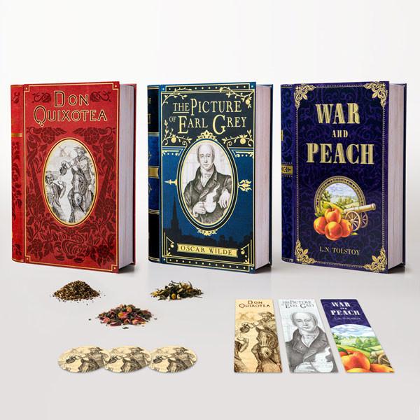 book-shaped tea tins