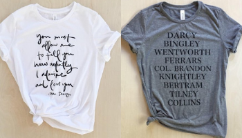 Brookish Jane Austen Tee Shirts from 10 Incredible Bookish Etsy Shops | bookriot.com