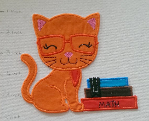 Cats on School Books patch