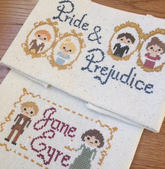 Pride & Prejudice and Jane Eyre Cross Stitch Pattern