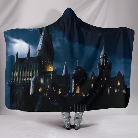 hogwarts school hooded blanket