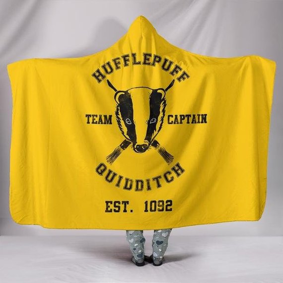 hufflepuff quidditch harry potter hooded blanket