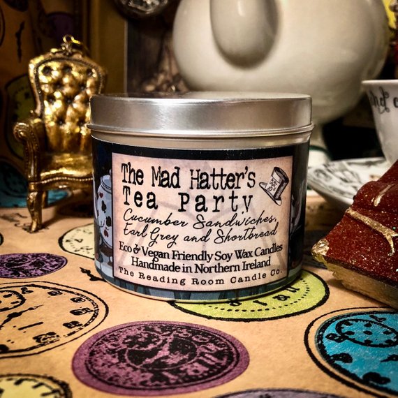 Mad Hatter's tea party candle