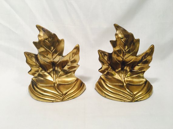 maple leaf gold bookends