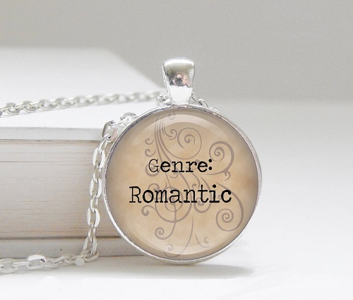 romance genre necklace bookish jewelry romance reader gifts