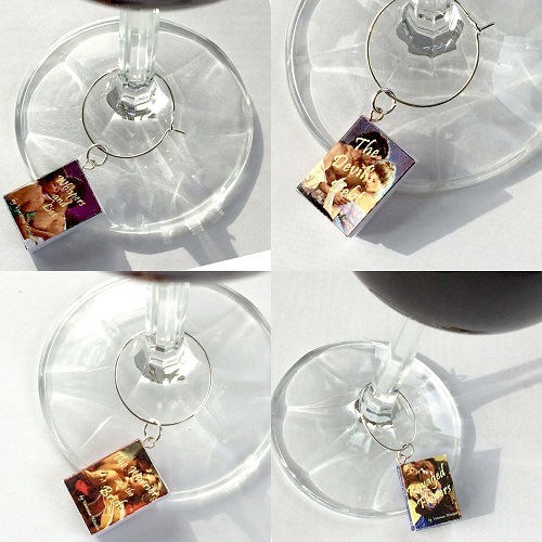 romance novel cover wine charms romance reader gifts