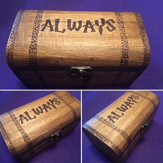 Always Wooden Chest, Unique Harry Potter Gifts, Book Riot
