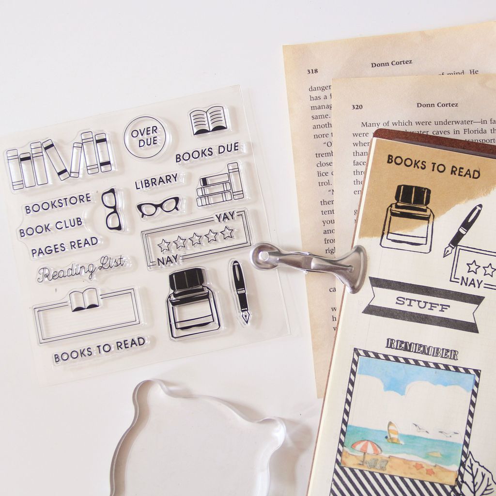 Bookish clear stamp set