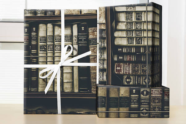 Antique book wrapping paper