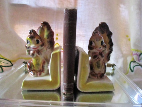 Vintage Squirrel Bookends