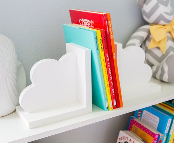 White Clouds Nursery Bookends