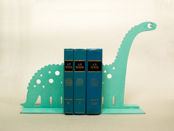 Wooden Dinosaur Kids Bookends